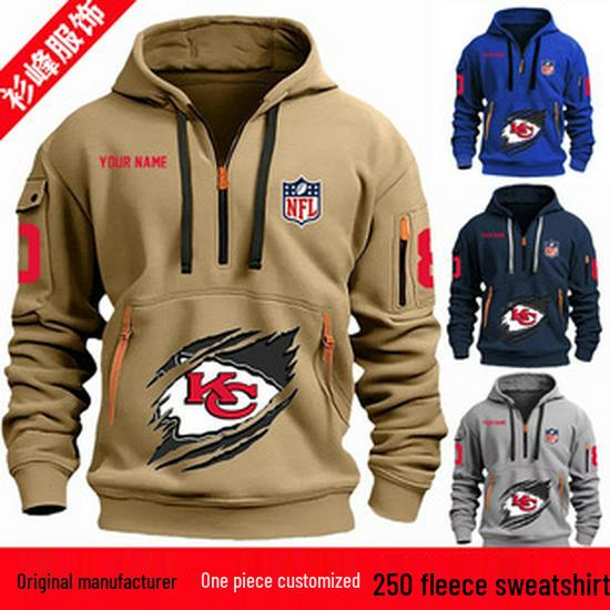 2024 Women's V-Neck NFL Team Long Sleeve T-Shirt with 3D Print Design