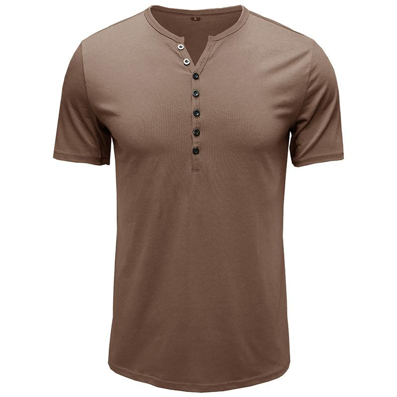 Magliette Henley da uomo a maniche corte, magliette casual basiche, magliette Henley estive con bottoni, magliette comode, magliette classiche traspiranti per uomo