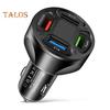 66W Car Charger Adapter 4 Ports USB Charger Intelligent Chip Protection Voltage Detection PC Fire-retardant Heat-resistance Portable Car Charger for