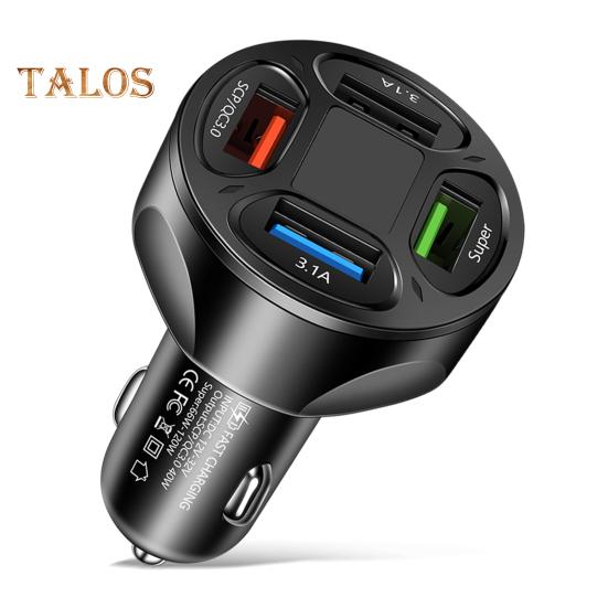 Adaptor încărcător auto 66W 4 porturi Încărcător USB Protecție inteligentă cip Detectare tensiune PC ignifug Rezistență la căldură Încărcător portabil pentru mașină pt.