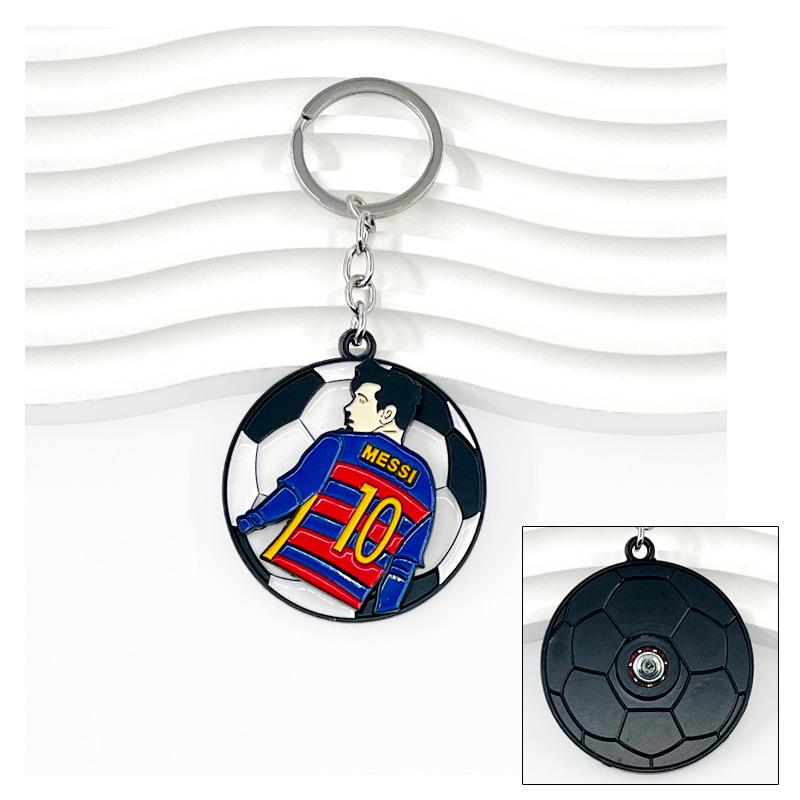 Chelsea AC Milan Barcelona Messi Real Madrid Ronaldo Football Keychain Turning Fan Pendant Blind Box Gift