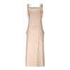 Women's Fashionable Color Square Neck Adjustable Shoulder Strap Casual Cotton And Linen Long Dress