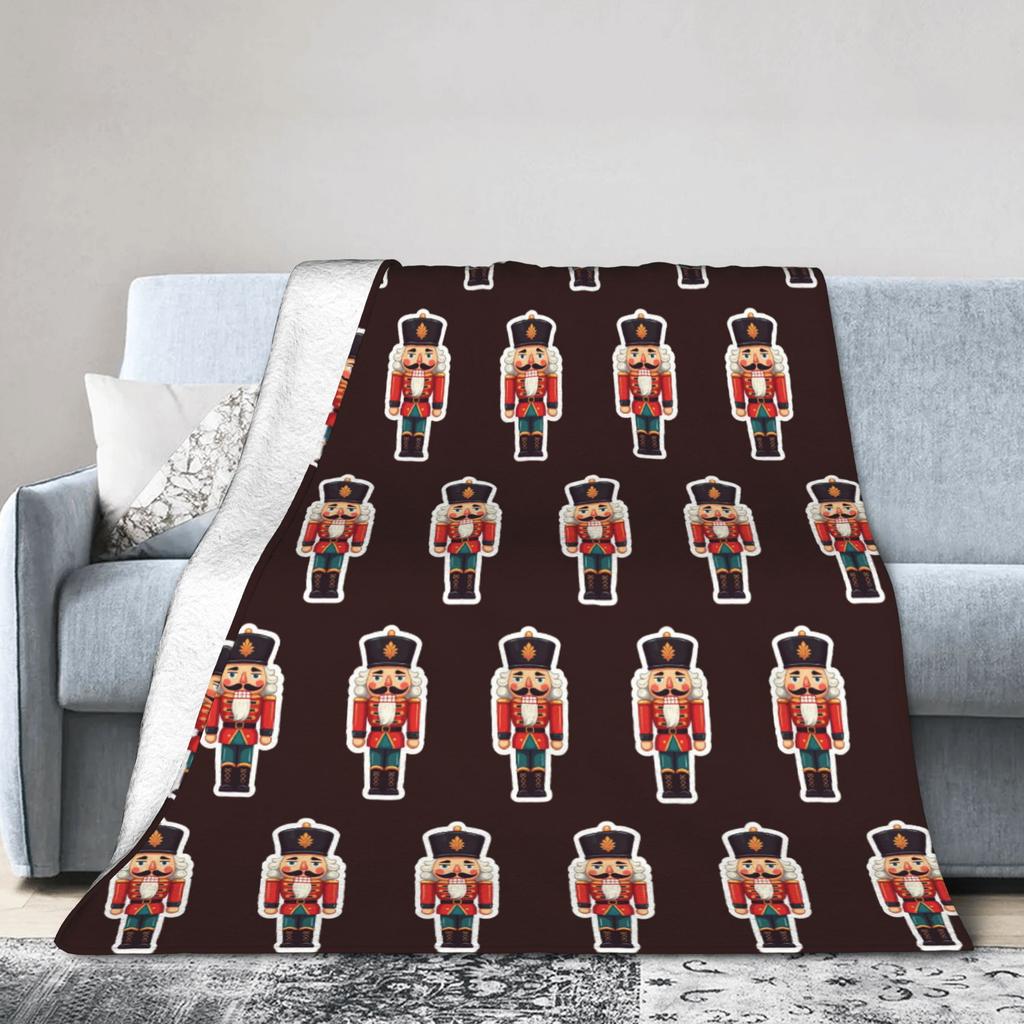 Christmas Nutcracker Flannel Blankets Spring  Soft Throw Blanket for Girls Boys Living Room Print Bedspread Sofa Bed Cover