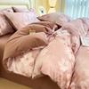 Sleep Grid Digital Printed Cotton Thickened Woolen Four Piece Set