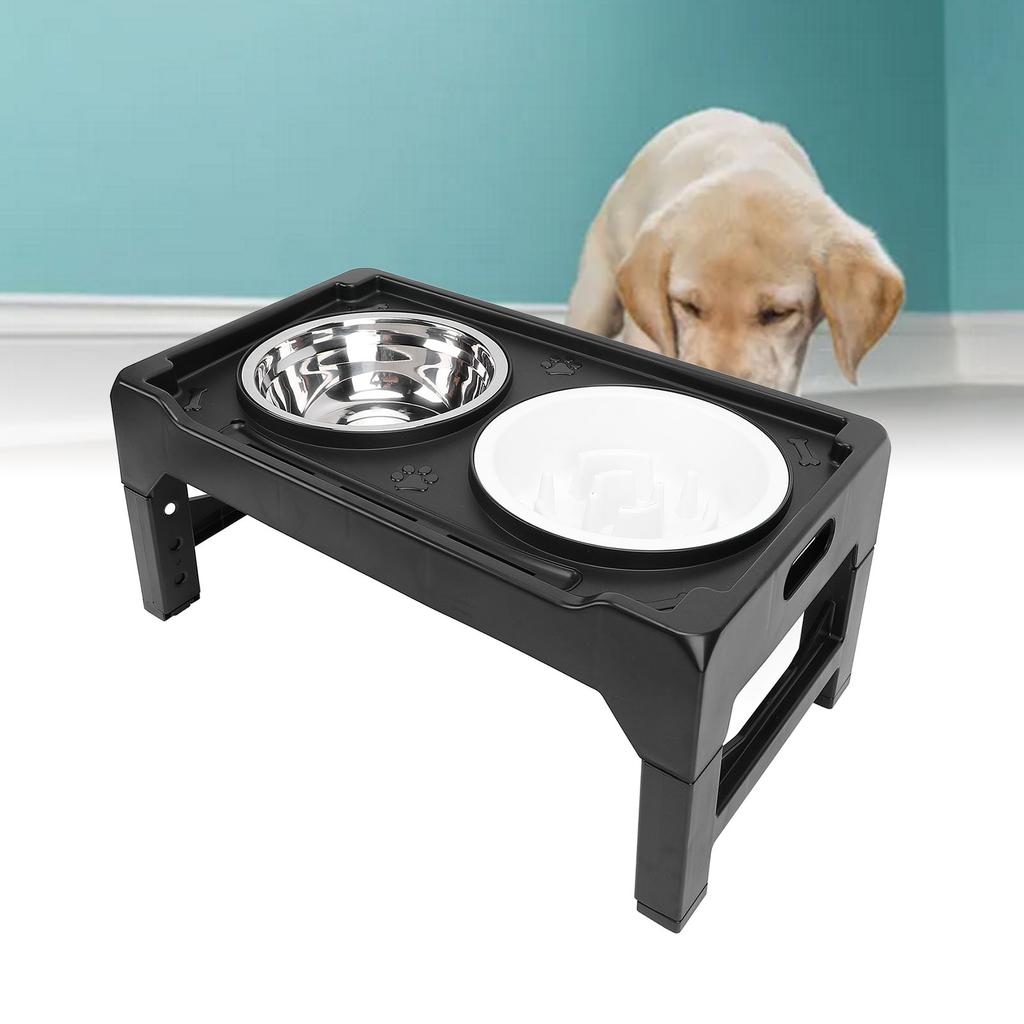 Elevated Dog Bowl Height Promote Healthy Digestion Antislip Slow Feeder Food Water Bowl for Pets