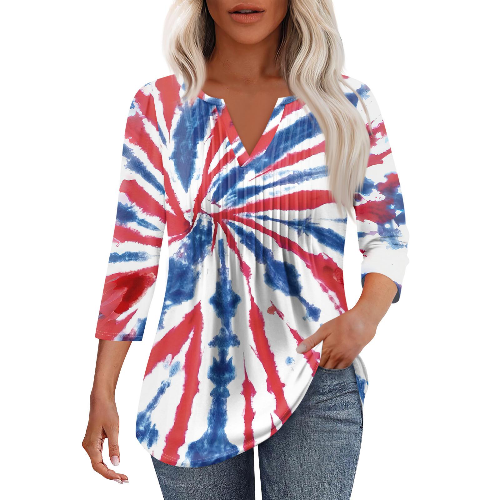 

Жіноча модна повсякденна плісирована однотонна футболка з V-подібним вирізом і рукавами сім чвертей XL білий