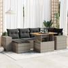 VidaXL Garden Lounge Set with Cushions 7 Pcs Grey Braided Resin 3327399