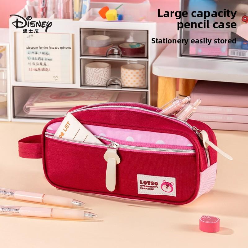 Mickey Mouse Kids Portable Dual Compartment Stationery Bag With Polyester Material For Learning