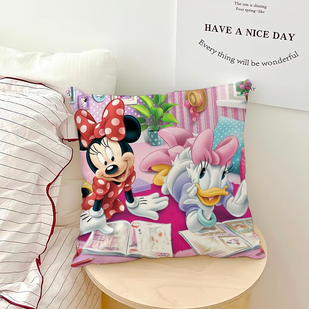 cartoon art pink cute m-Minnie Mouse Comfortable soft Pillow Case for Sofa Living Room Home office Decor Protective Covers