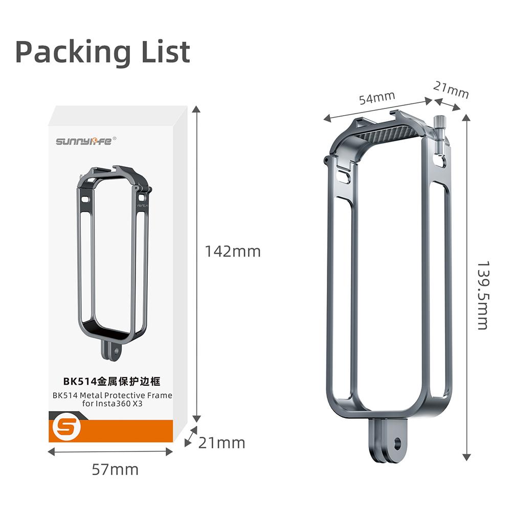 For Insta360 X3 Metal Rabbit Cage Insta360 X 3 camera Protective Expansion Frame Accessories Camera Protective Case  Aluminum