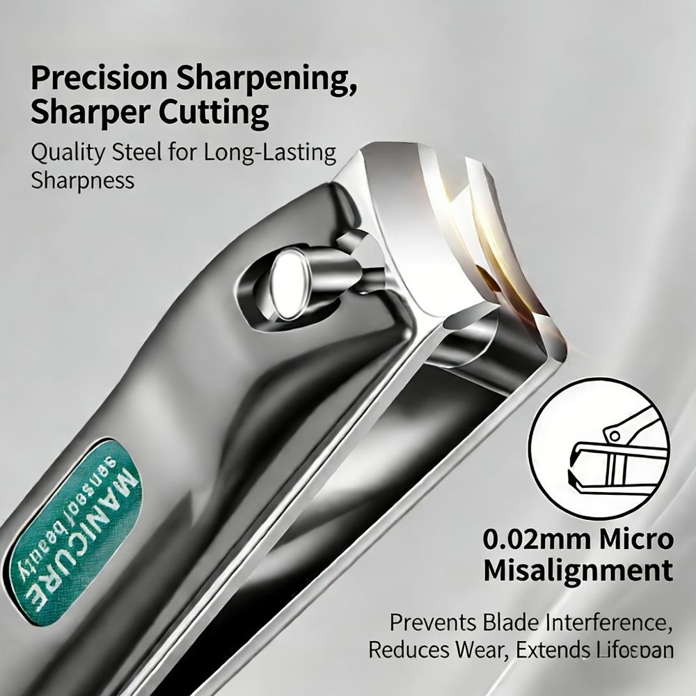 2pcs Anti-Splash Clipper Thick Anti-Splash Nail Clipper with Wide Opening Sharp Manicure and Pedicure Tools Nano Nail File