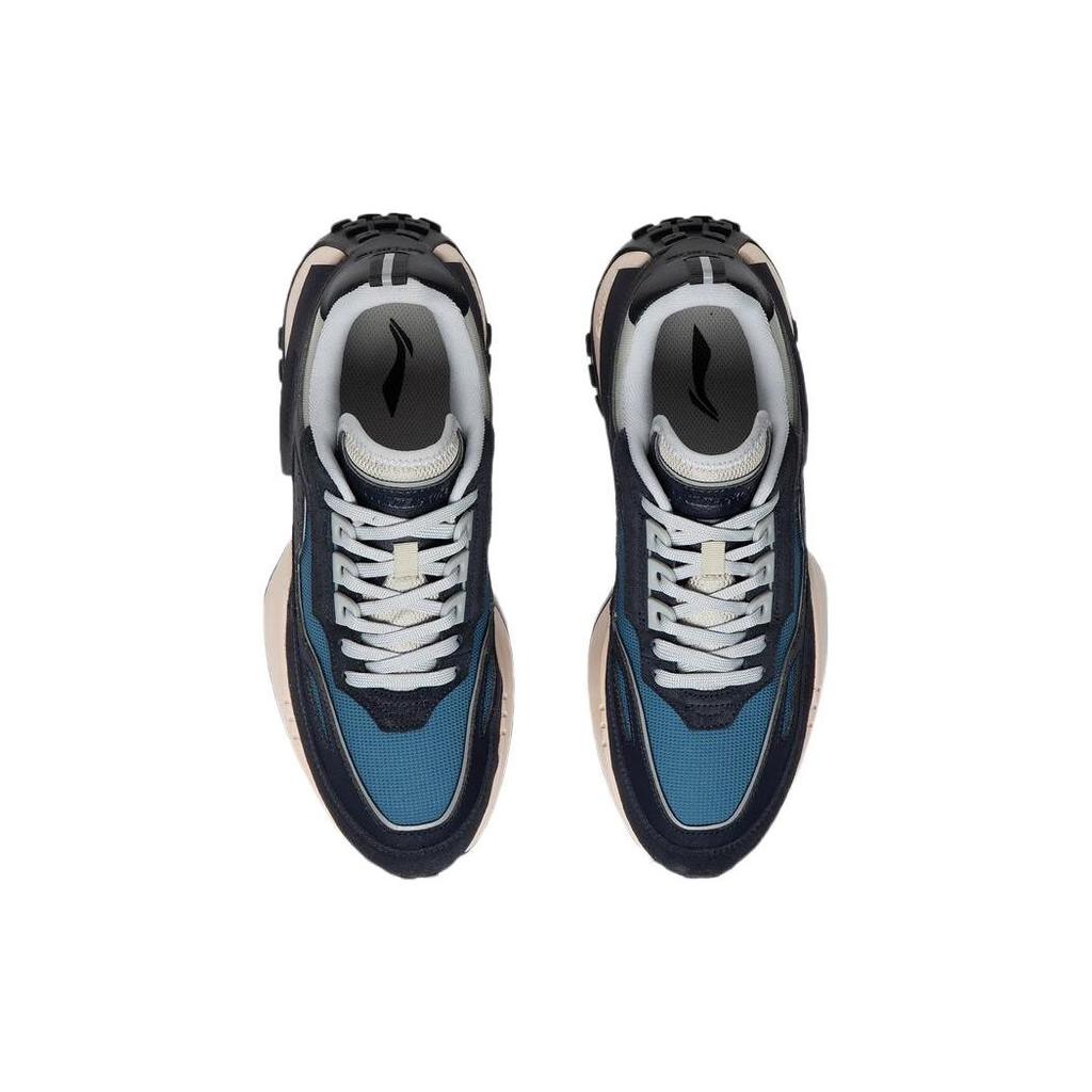 Li Ning CF Cushioning Wear Resistant Low Top Sports Casual Shoes Men Sneakers Blue Green AGCS223-4