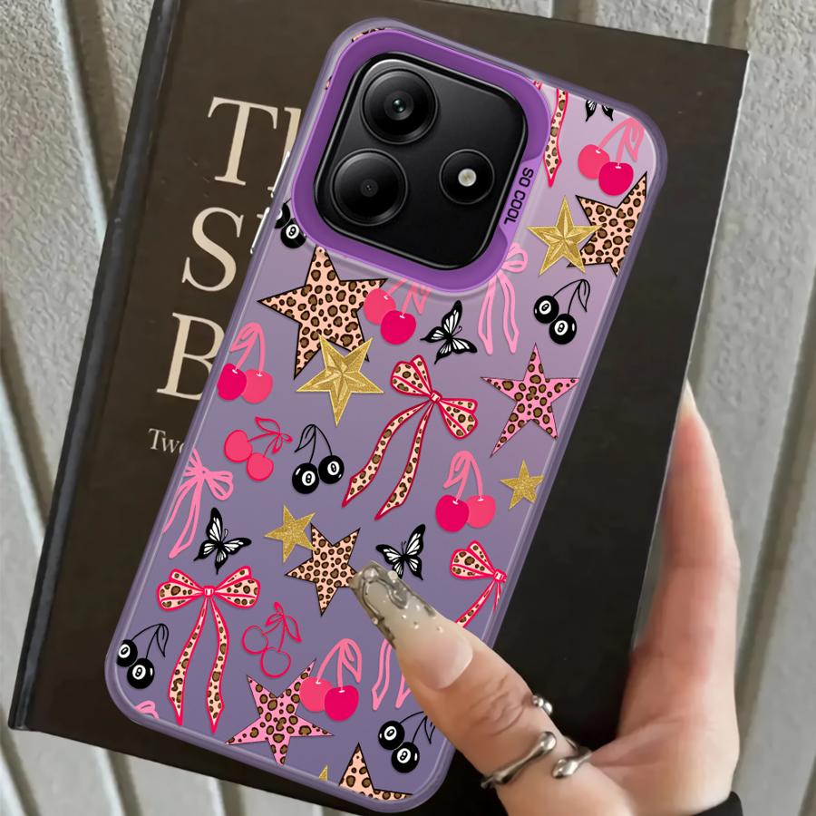 

Case for Xiaomi Poco X3 NFC X3 Pro F4 C50 F3 GT C51 X5 Back Phone Cover Fashion Bow Pattern Poco X3 NFC