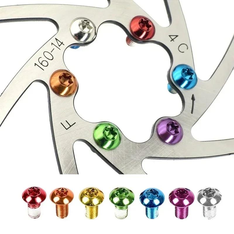 12PCS Colorful Bicycle Disc Brake Rotor Torx Bolts T25 M5x10mm MTB Bike Alloy Steel Disc Brake Rotor Fixing Screws.