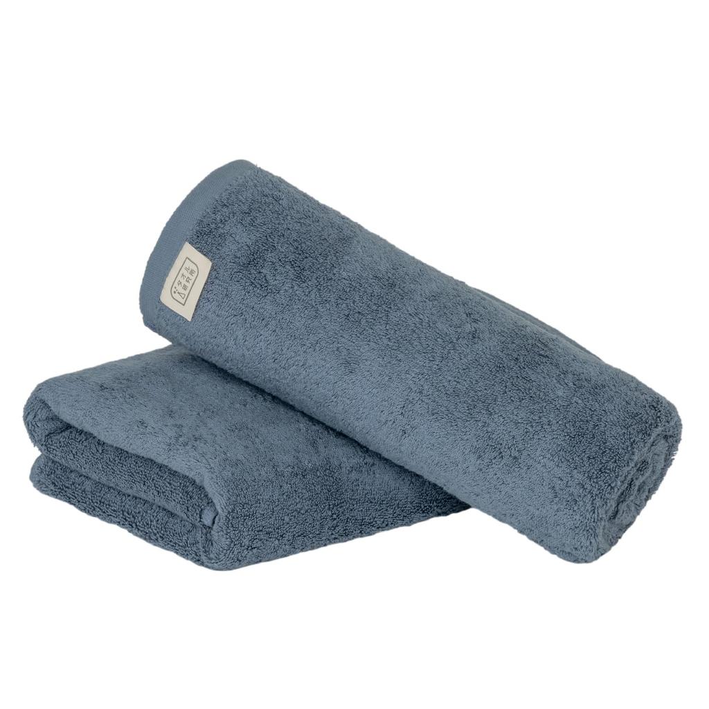 Towel Laboratory Bath Smoky Set of Fast JapanTechnology [Volume Rich] #003 Towels, Blue, 2, Hotel-Quality, Thick, Fluffy, High-Breathability,