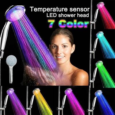 1 pz doccia illuminata a LED 7 colori testa luminosa risparmio idrico accessori da bagno che cambiano colore automaticamente