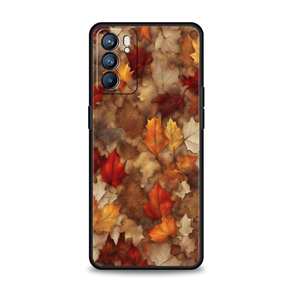 Cartoon Leaf Phone Case For Oppo A17 A31 A54 A57 A78 A79 A98 Find X5 X6 Reno 6 7 8 10 11 12 13 F Pro 5G Soft TPU Cover Funda Bag