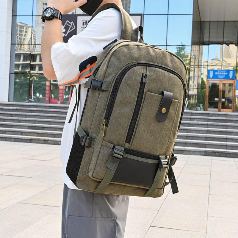 2025 Nauja vyriška kuprinė laisvalaikiui, kelionėms, drobės krepšys, didelės talpos, madingas studento krepšys