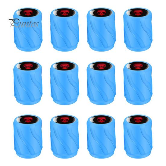 

12 шт., светящиеся автомобильные универсальные колпачки для клапанов шин, улучшенная видимость, простая установка, универсальные люминесцентные колпачки для клапанов шин, экстерьер автомобиля 12pcs синий