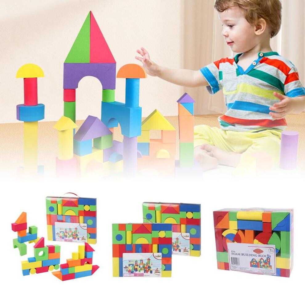 S-JIANG Sponge Foam Blocks Foam Building Blocks Soft Stacking Blocks Foam Padding Blocks Bright Color Building Blocks for Sensory Game Supplies A9I4