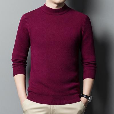 Men Knitted Sweater Warm Cashmere Pullovers Harajuku Half Turtleneck Man Slim Jumper Casual Sweaters Male Knitwear