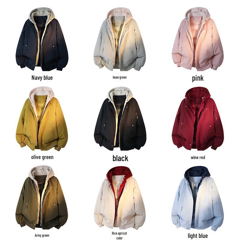 VUUG Men's Faux Two-Piece Hooded Padded Jacket