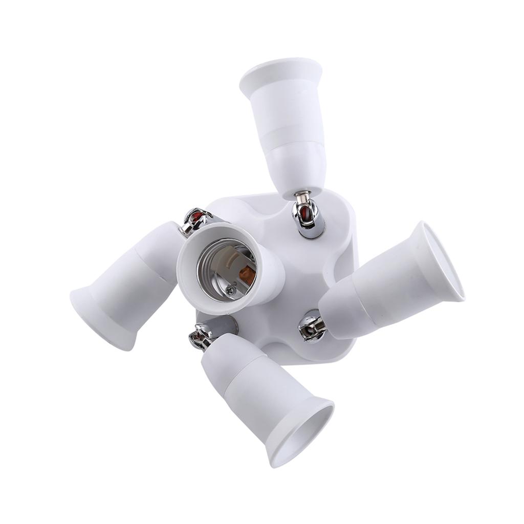 5 in 1   E27 To E27 Base Light Lamp Bulb Adapter Holder Socket Splitter New #3