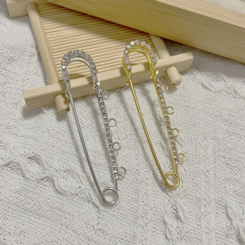 Korean Style Rhinestone U-Shaped Brooch Pin & Waist Cincher Scarf Buckle