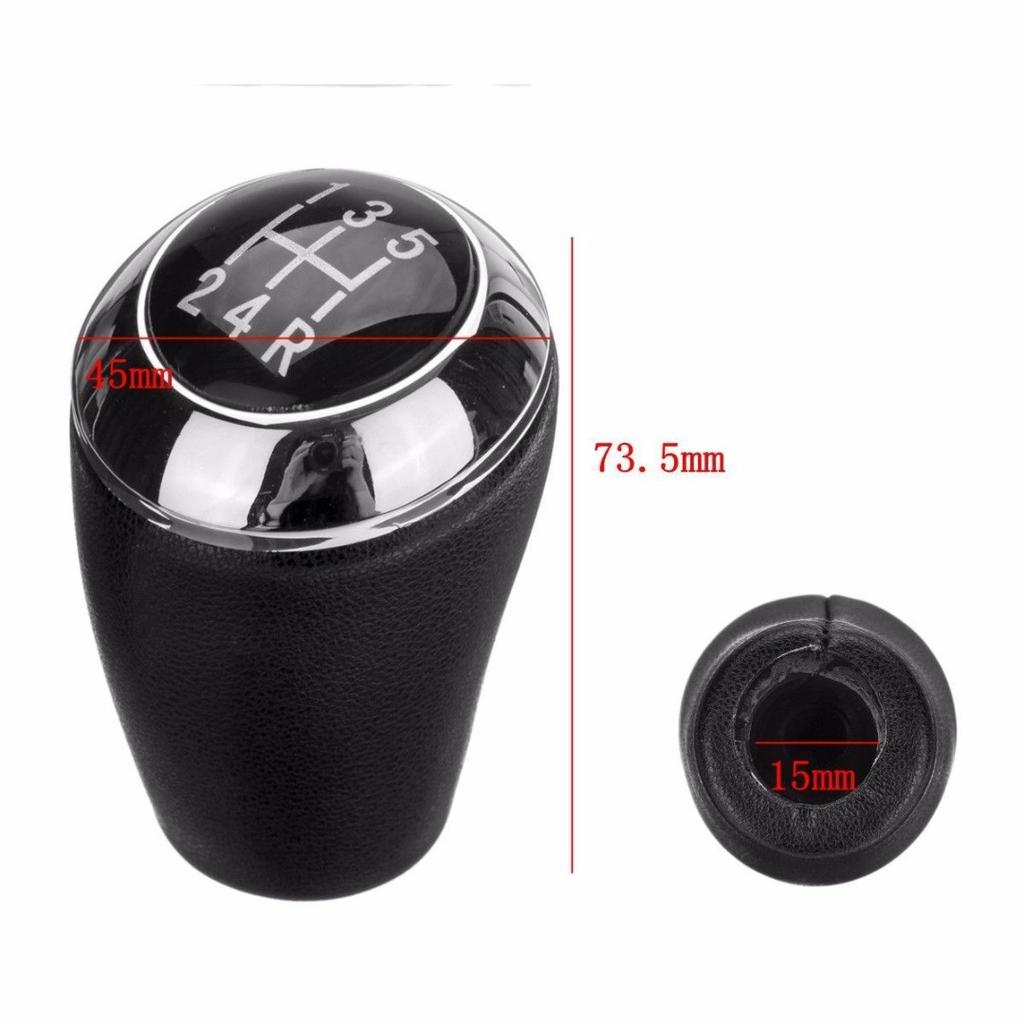5 Speed PU Leather Car Shift Gear Knob Shifter Black Head Stick for Mazda 3 5 6