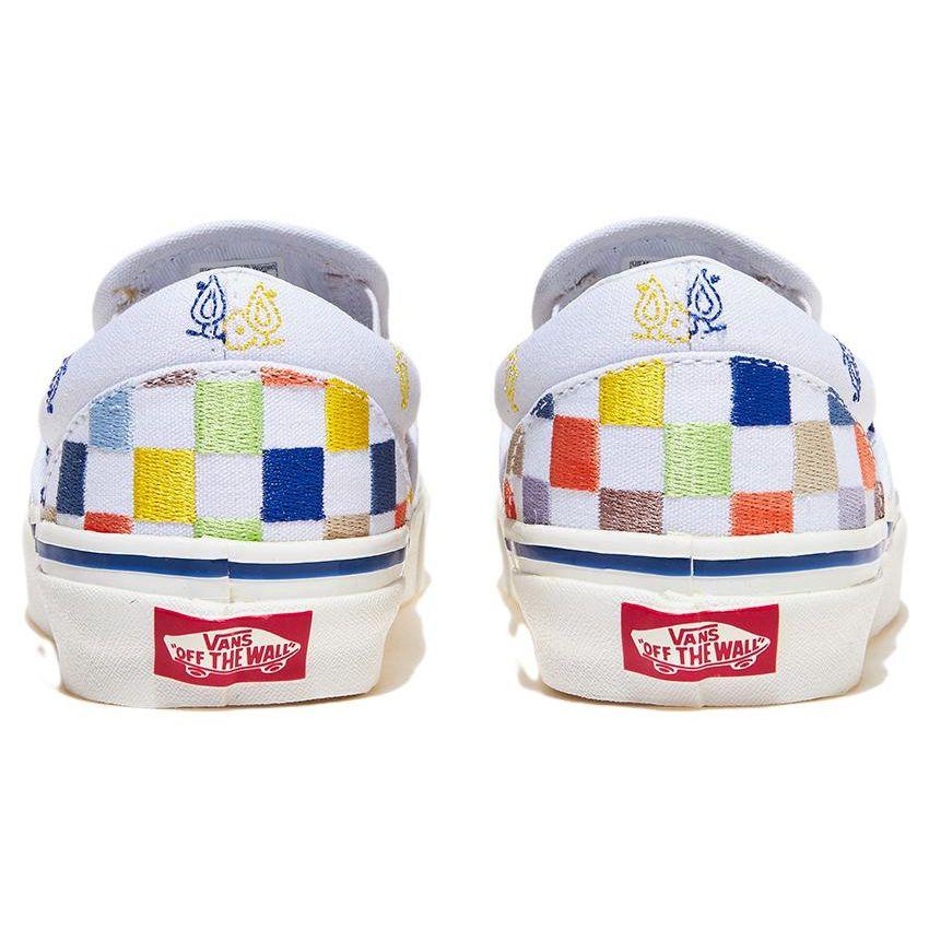 Vans Slip-On Canvas Casual Checkerboard Low Top Skate Shoes Unisex Sneakers White Blue VN0A5KX8AVZ