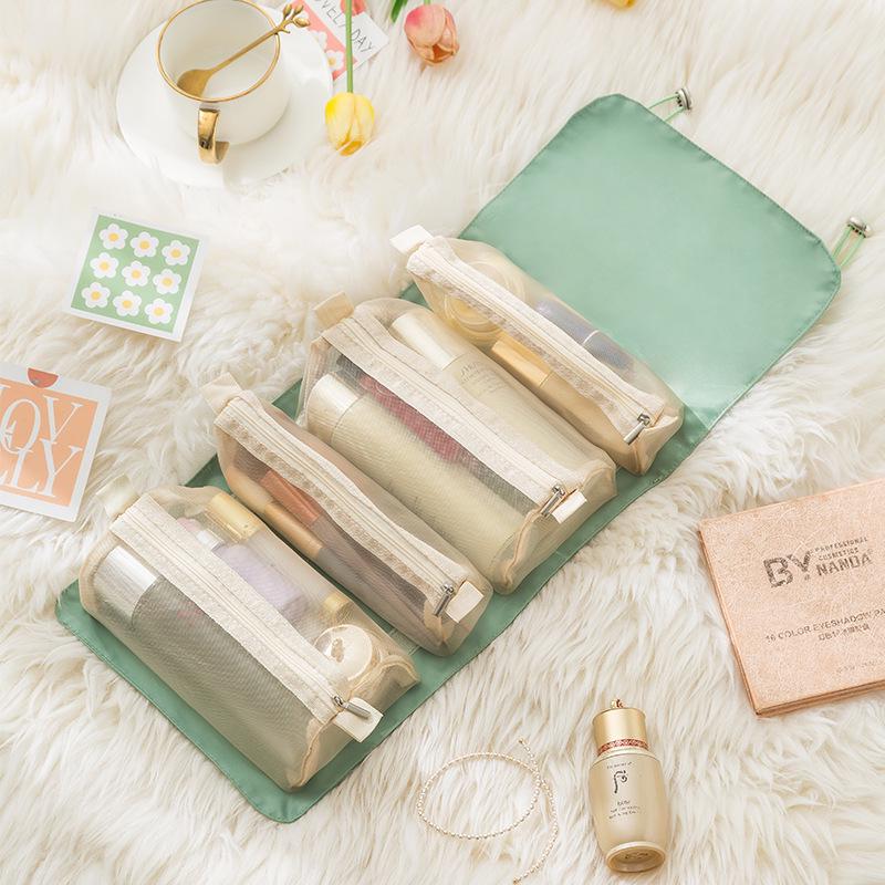 

Портативная сумка 4-в-1 для макияжа и путешествий со съемным отделением для косметики