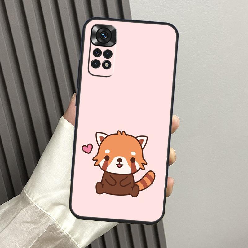 Red Panda Cute Animal Case For Xiaomi Redmi Note 10 11 12 Pro 8 9 Note 11S 10S Redmi 12C 9C 10A 10C Cover Shell