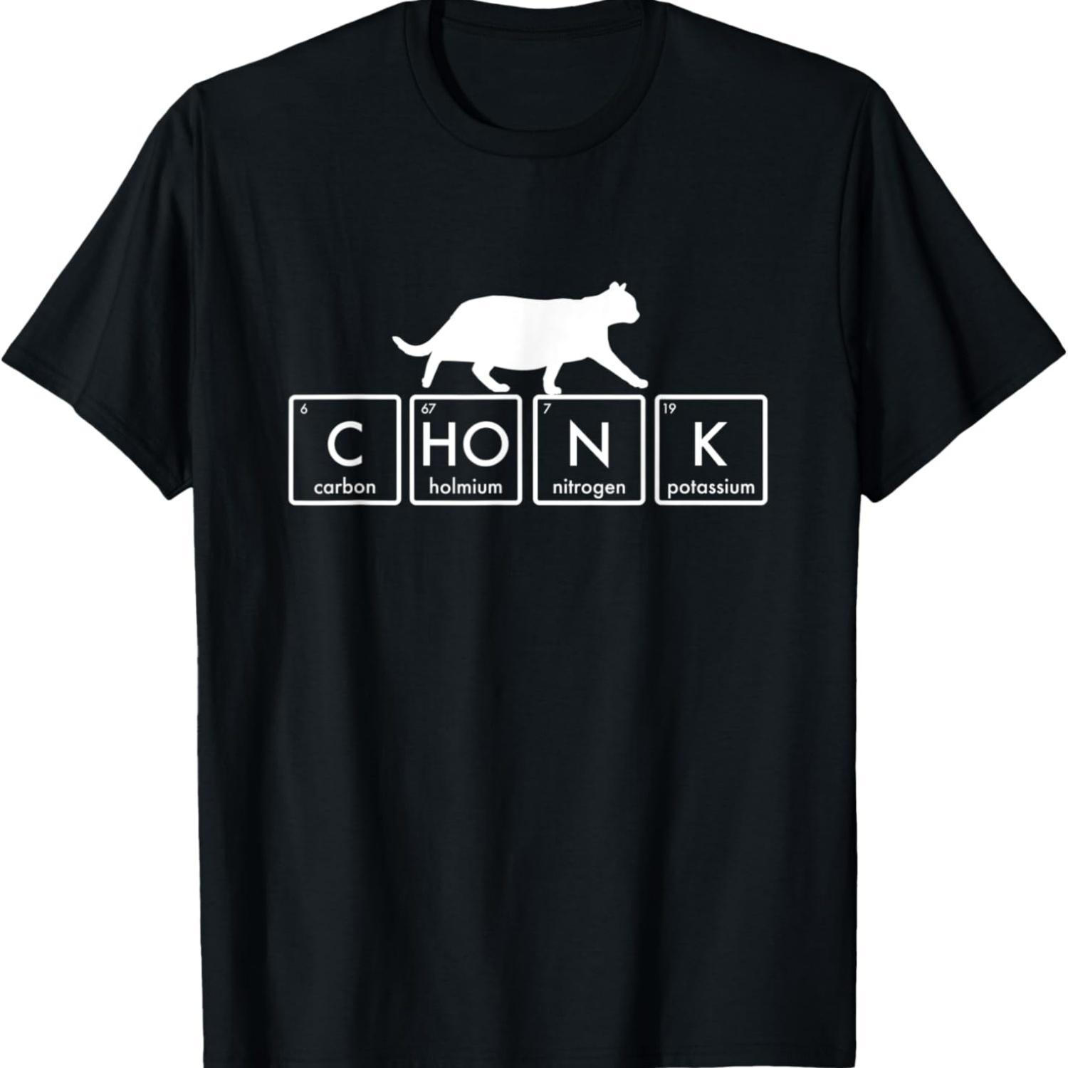 Chonk Cat Scale Meme Funny Periodic Table Cats Memes T-Shirt S чёрный