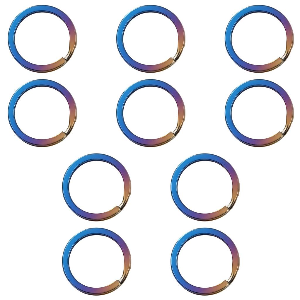 Titanium Alloy Key Titanium Key Holder Keychain Blue 14mm [REYLNXR] [ZHUOYUE] Ring, Ring, Lightweight, Anti-Loss, Anti-Fall (Dusty - - 10pcs)