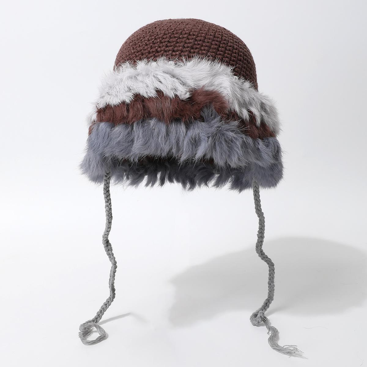 

Maillard Hat Women S Winter Wool Hat Knitted Pile Cold Hat Plush Bucket Hat Versatile Warm Cute Cold [plush hat] one size