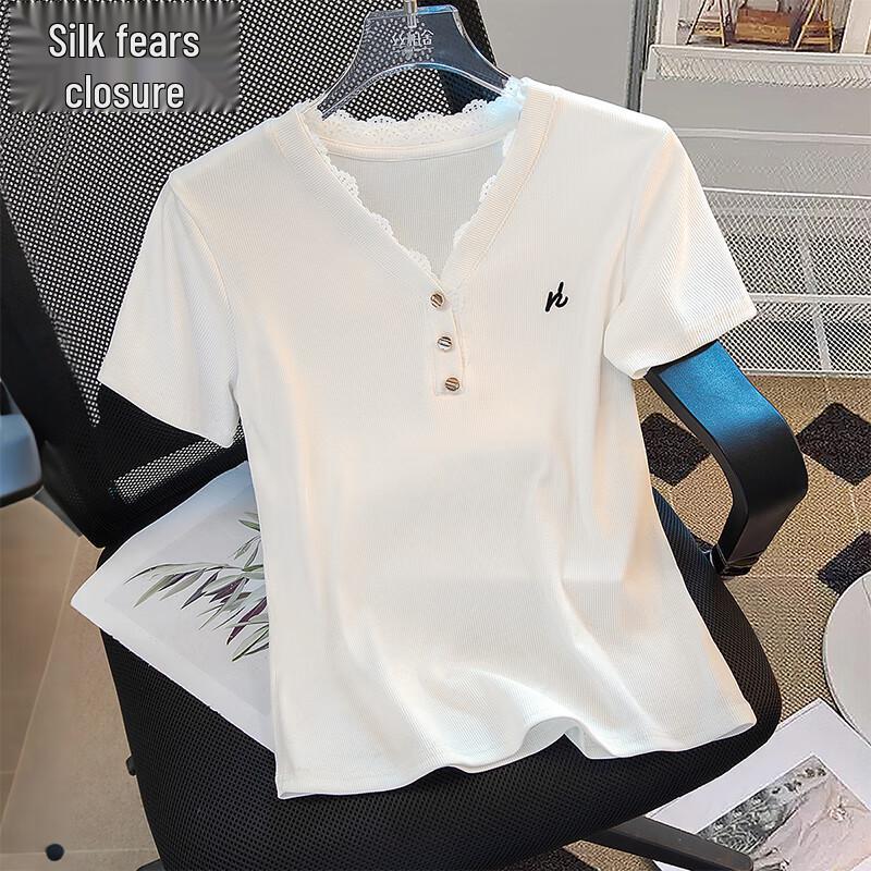 Cypress House Elegant V-Neck Short Sleeve T-Shirt M