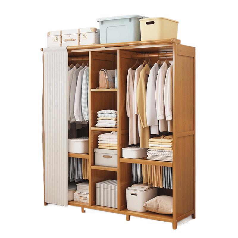 Economy Bedroom Wardrobe: Simple Assembly with Curtain, New Model for Home Storage