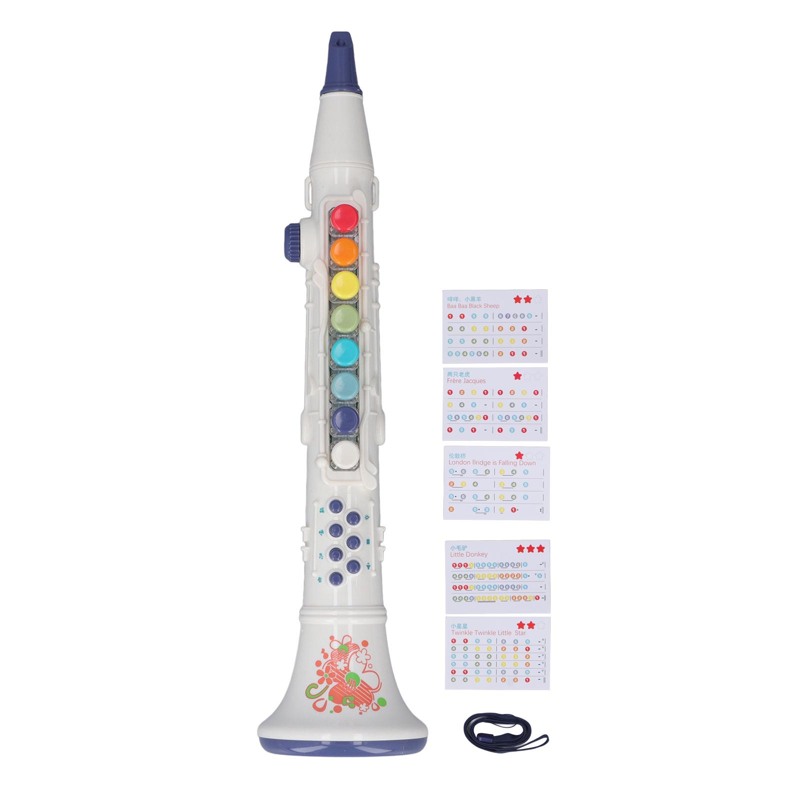 

Детский кларнет игрушка милый забавный регулируемый по громкости музыкальный инструмент обучающая игрушка подарок на день рождения белый