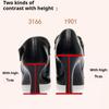 Deep-cut Single Shoes, Waterproof Platform Catwalk High-heeled Shoes for Women, Versatile Single Boots, Ladies' Leather Shoes, Thin Velvet Shoes