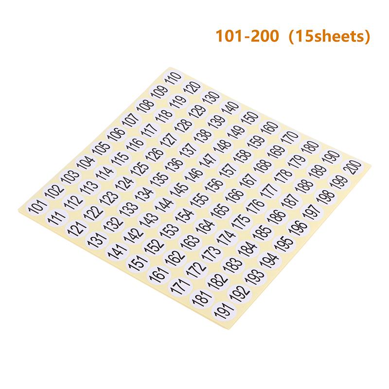 

15 Sheets 1-200 Nail Polish Number Sticker Label Gel Varnish Glue Bottle Lipstick Nails Tip Display Mark Numbering Manicure Tool 101-200