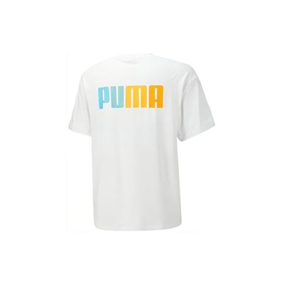 Puma Letter Print Crew Neck Casual Sports Short Sleeve T-Shirt Unisex T-Shirt White 678008-02