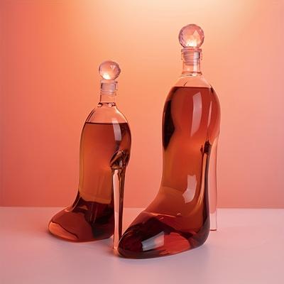 1 stücke Glas High Heel Geformt Wein Flasche Glas Wein Container Spezielle Geformt Decanter Whisky Glas Flasche Alkohol Flasche Whisky Container wein Set Ac