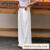 Calças Casuais Femininas JPNTKY com Estampa Lisa e Calças Capris