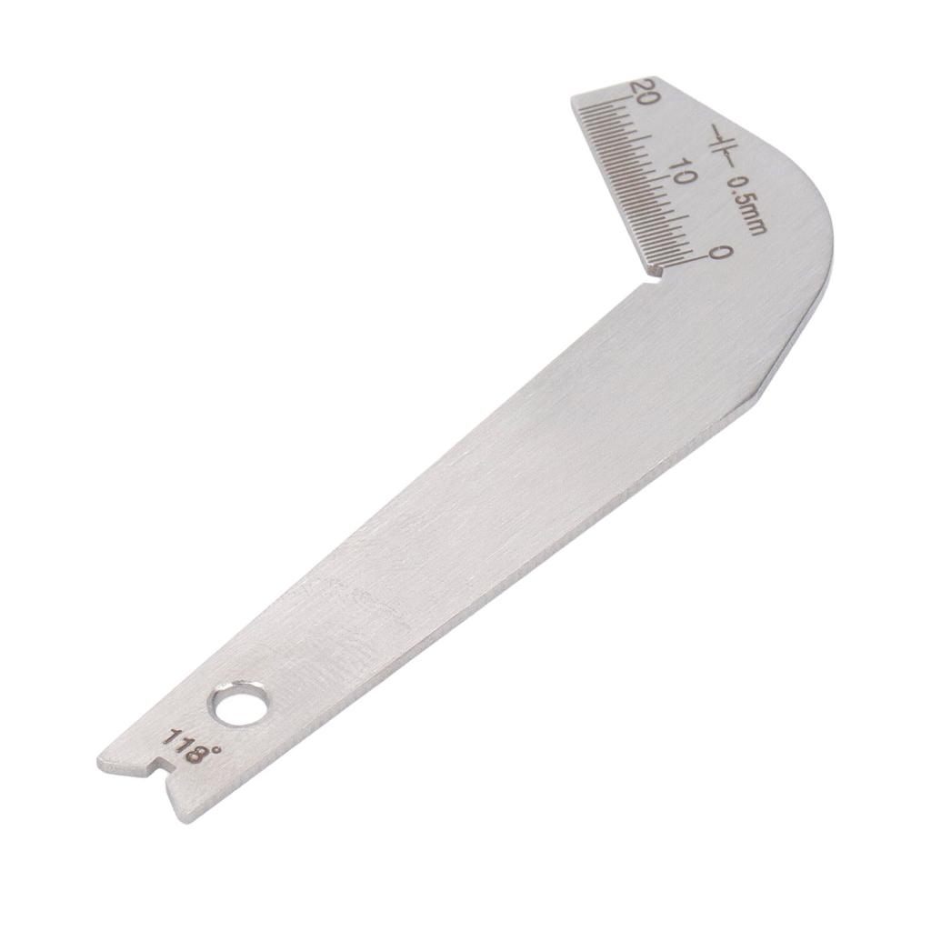 Jauge d'affûtage de forets Acier inoxydable 0,5 mm Précis 118 degrés Angle Outil d'affûtage de forets