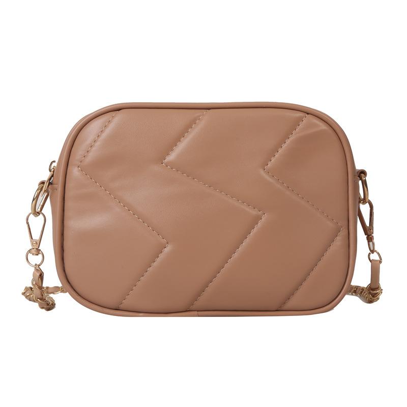 Solid color casual autumn casual 2025 new fashion simple embroidery thread trend chain crossbody shoulder small square women's bag