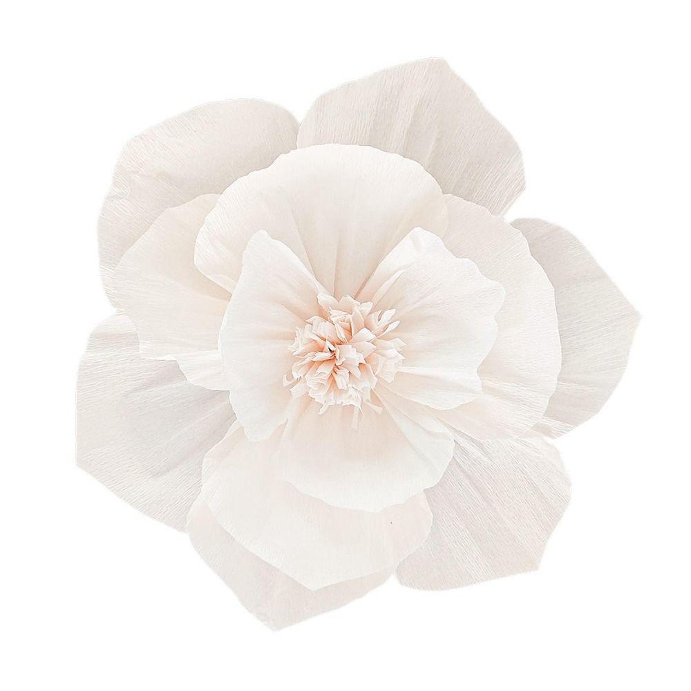 5pcs 25cm Crepe Paper Flower Festival Decor Multi Purpose Wrinkles Paper Flower Photography Props Light Weight