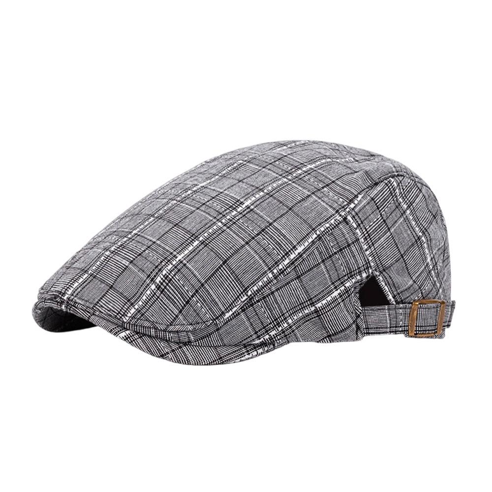 

Fashion Spring Summer Newsboy Caps Geometric Print Cotton Flat Peaked Cap Adjustable Casual Leisure Visor Cap Men Women