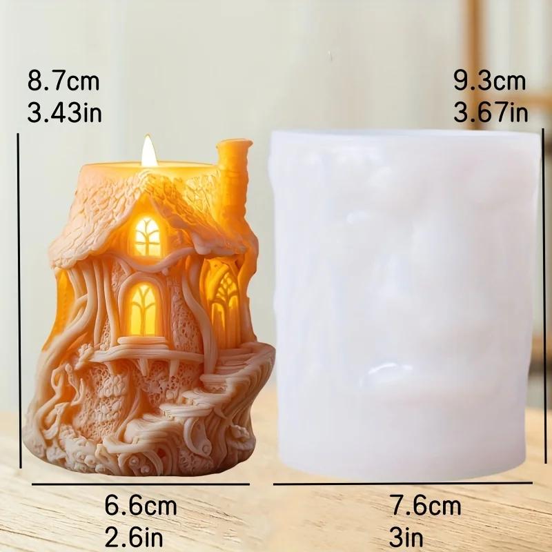 

DIY Castle shaped Candle Silicone Mold House Candle Mould European style Villa Dome House Castle Resin Concrete Gypsum Molds