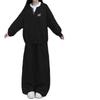 Korean Style Two-Piece Hoodie and Wide-Leg Pants Set for Women - Plus Velvet Thickened Fashion