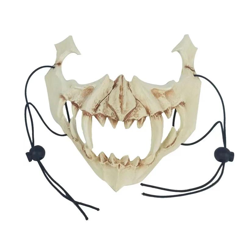 Halloween Dragon God Long Teeth Demon Cosplay Mask Eco-friendly Animal Theme Party Animal Skull Mask Halloween Props Accessor